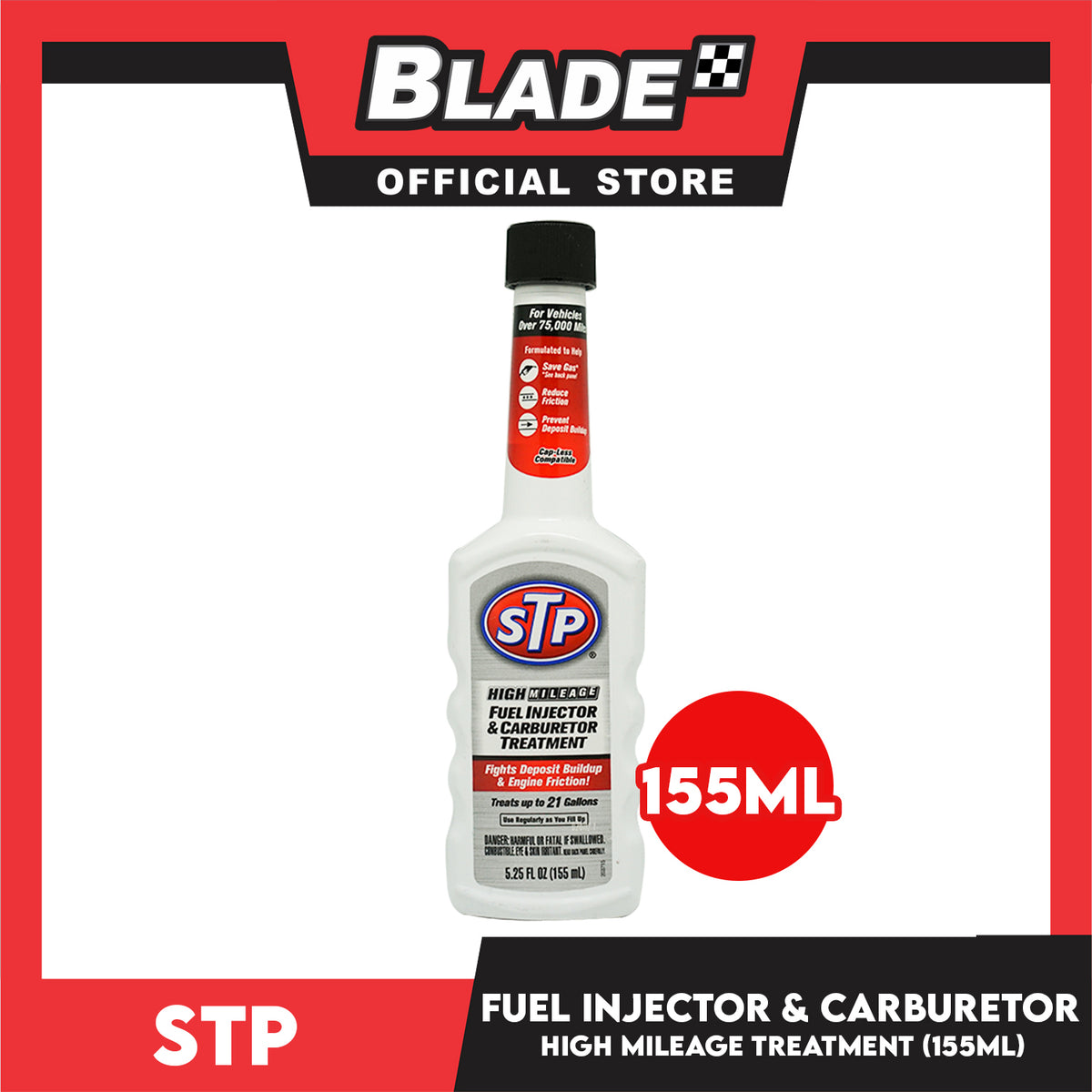 Stp Fuel Injector & Carburetor Treatment 155mL Reduce Buildup & Engine Friction Up to 21 Gal.