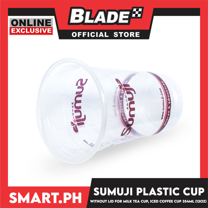 Sumuji Disposable Plastic Cups 12oz Set Of 50pcs. Perfect for Milk Tea, Juice And Shake etc.