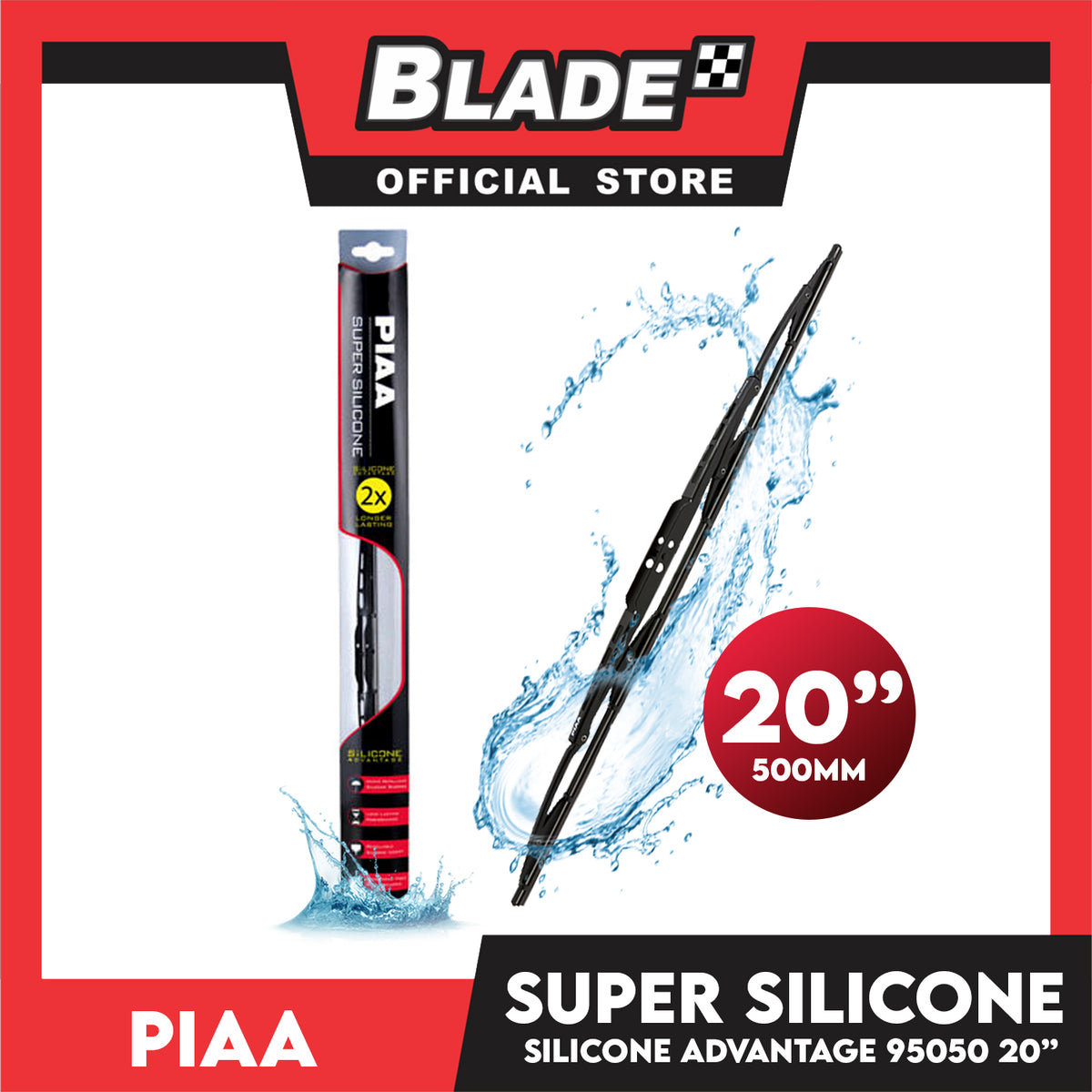 Piaa Wiper Super Silicon 20'' 95050 for BMW E36, Ford Escape, Expedition, Honda Civic, Accord, Hyundai Elantra, Grand Starex, Toyota Avanza, Corolla