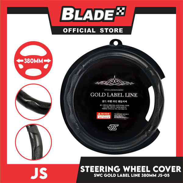 JS Steering Wheel Cover SWC Style And Premium Gold Label Line 380mm JS-05 Universal Fit for Suv's, Vans, Cars and Trucks
