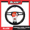 Blade Steering Wheel Cover HL5010 with Microfiber Leather (Black & Gray) 15 Universal Fit for Suv's, Vans, Cars and Trucks
