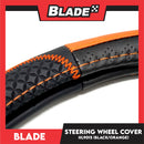 Blade Steering Wheel Cover HL9015 with Microfiber Leather (Black & Orange) 38cm Universal Fit