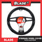 Blade Steering Wheel Cover 38cm (HL9116) with Breathable SWC & Microfiber Leather (Black/Gray) Universal Fit for Suv's, Vans, Cars and Trucks