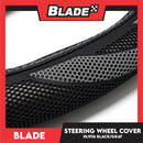 Blade Steering Wheel Cover 38cm (HL9116) with Breathable SWC & Microfiber Leather (Black/Gray) Universal Fit for Suv's, Vans, Cars and Trucks