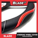 Blade Steering Wheel Cover 38cm (HL9163) with Breathable SWC & Microfiber Leather (Black/Red) Universal Fit for Suv's, Vans, Cars and Trucks