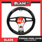 Blade Steering Wheel Cover 38cm (HL9164) with Breathable SWC & Microfiber Leather (Black/Gray)
