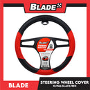 Blade Steering Wheel Cover 38cm (HL9166) with Breathable SWC & Microfiber Leather (Black Red) Universal Fit for Suv's, Vans, Cars and Trucks