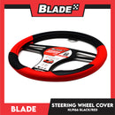 Blade Steering Wheel Cover 38cm (HL9166) with Breathable SWC & Microfiber Leather (Black Red) Universal Fit for Suv's, Vans, Cars and Trucks