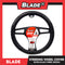 Blade Steering Wheel Cover 38cm (HL9183) with Breathable SWC & Microfiber Leather (Black) Universal Fit for Suv's, Vans, Cars and Trucks