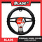 Blade Steering Wheel Cover 38cm (HL9189) with Breathable SWC & Microfiber Leather (Black & Gray) Universal Fit for Suv's, Vans, Cars and Trucks