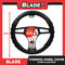 Blade Steering Wheel Cover 38cm (HL9164) with Breathable SWC & Microfiber Leather (Black/Gray)