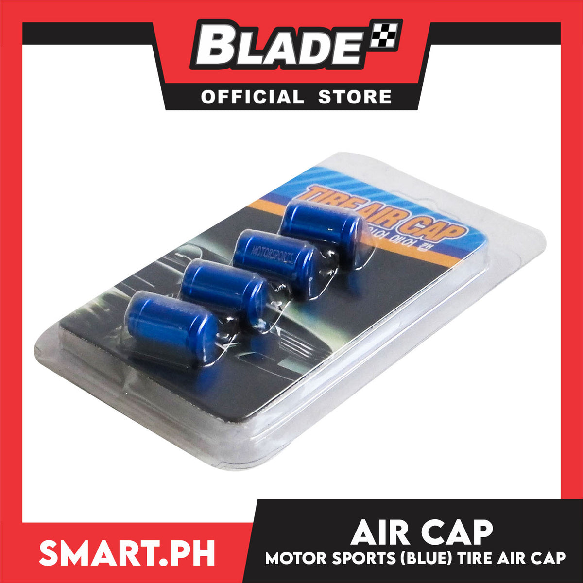 Tire Cap Type Air Jet Bolt TR-180 (Set of 4) Black & Blue