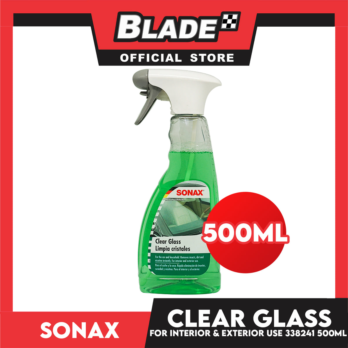 Sonax Clear Glass 338241 500mL for Interior & Exterior Use