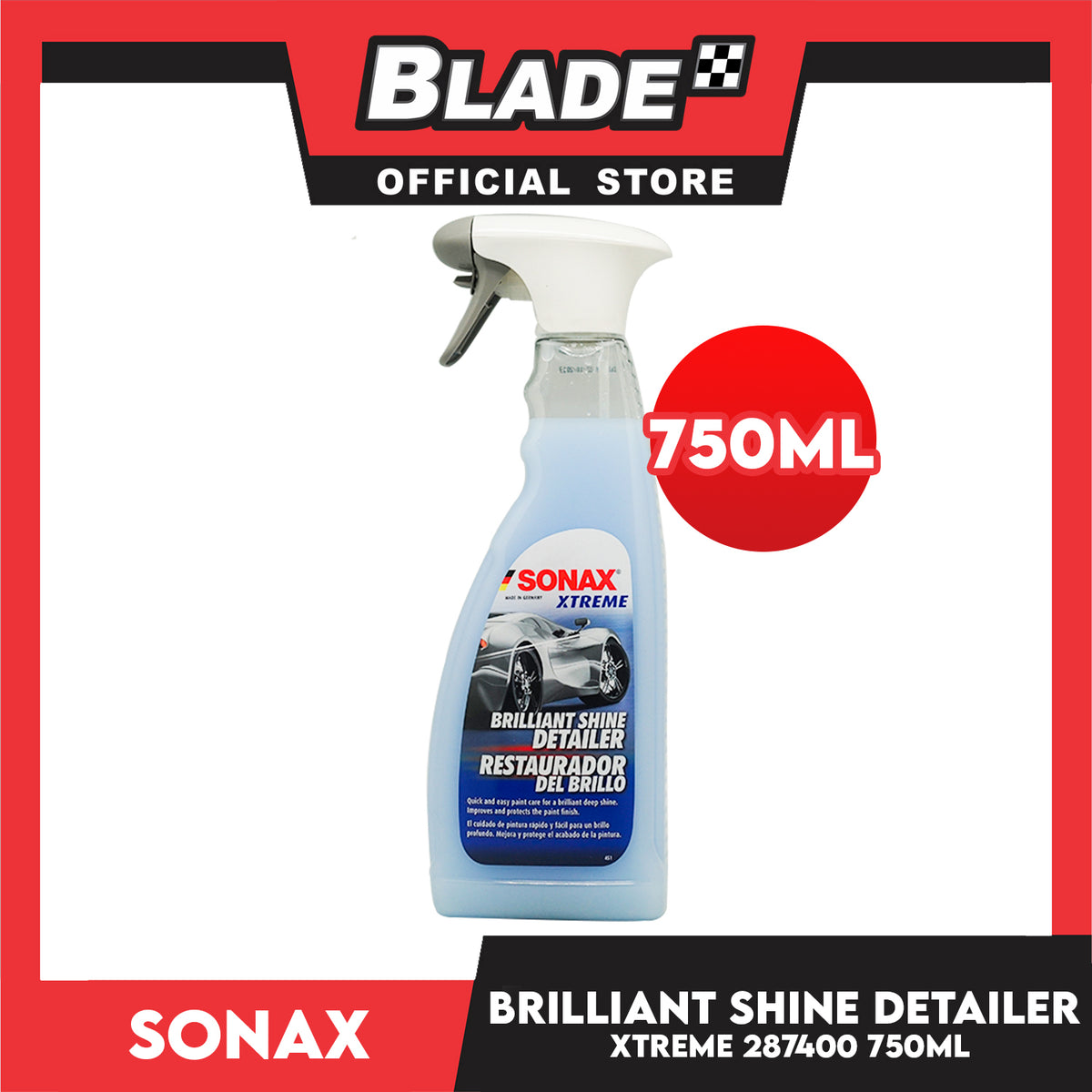 Sonax Xtreme Brilliant Shine Detailer 287 4000-544 750mL Improves and Protect The Paint Finish