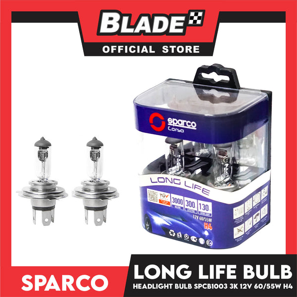 Sparco Corsa Long Life Bulb (SPCB1003) 3K 12V 60-55W H4 Headlight Bulb Set of 2pcs