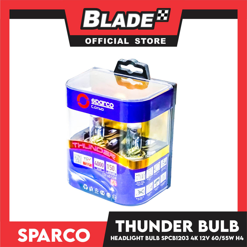 Sparco Corsa Thunder Headlight Bulb (SPCB1203) 4K 12v 60-55W H4 Set of 2pcs