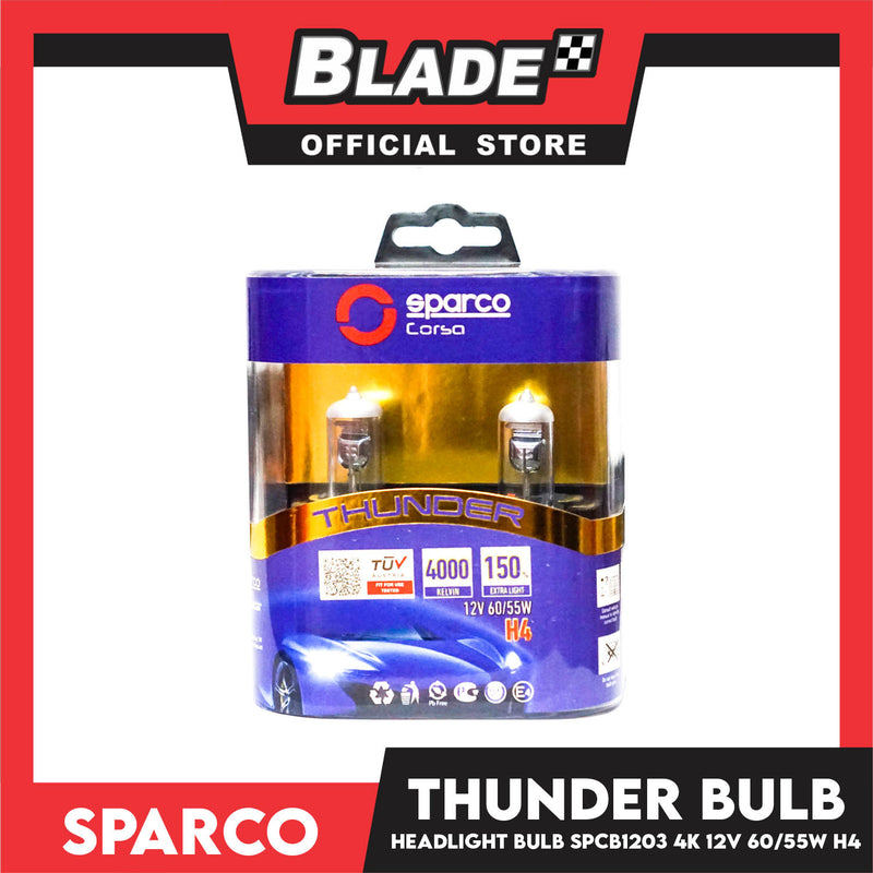 Sparco Corsa Thunder Headlight Bulb (SPCB1203) 4K 12v 60-55W H4 Set of 2pcs