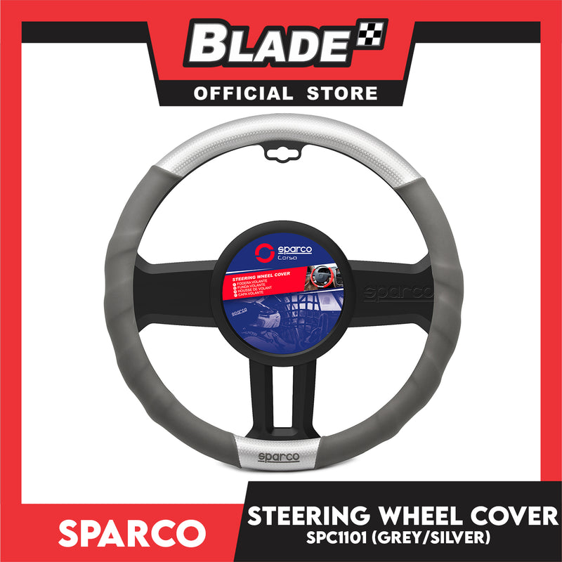 Sparco Steering Wheel Cover (Grey/Silver) SPC1101 for Toyota, Mitsubishi, Honda, Hyundai, Ford, Nissan, Suzuki, Isuzu, Kia, MG and more