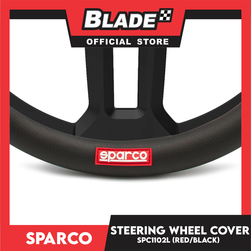 Sparco Steering Wheel Cover SPC1102L (Red/Black) for Toyota, Mitsubishi, Honda, Hyundai, Ford, Nissan, Suzuki, Isuzu, Kia, MG and more