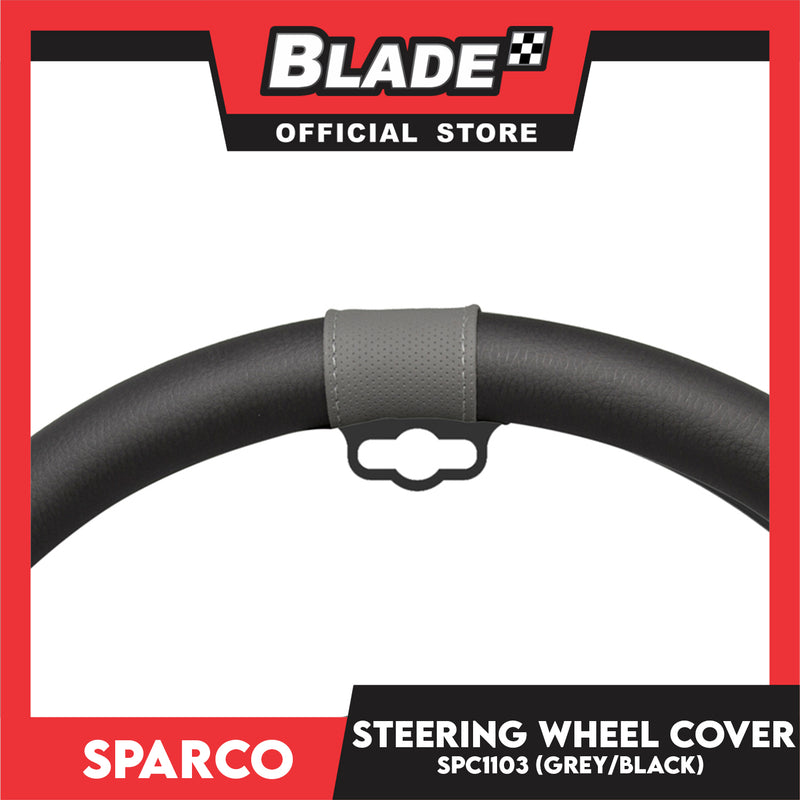 Sparco Steering Wheel Cover SPC1103 (Black/Grey) for Toyota, Mitsubishi, Honda, Hyundai, Ford, Nissan, Suzuki, Isuzu, Kia, MG and more
