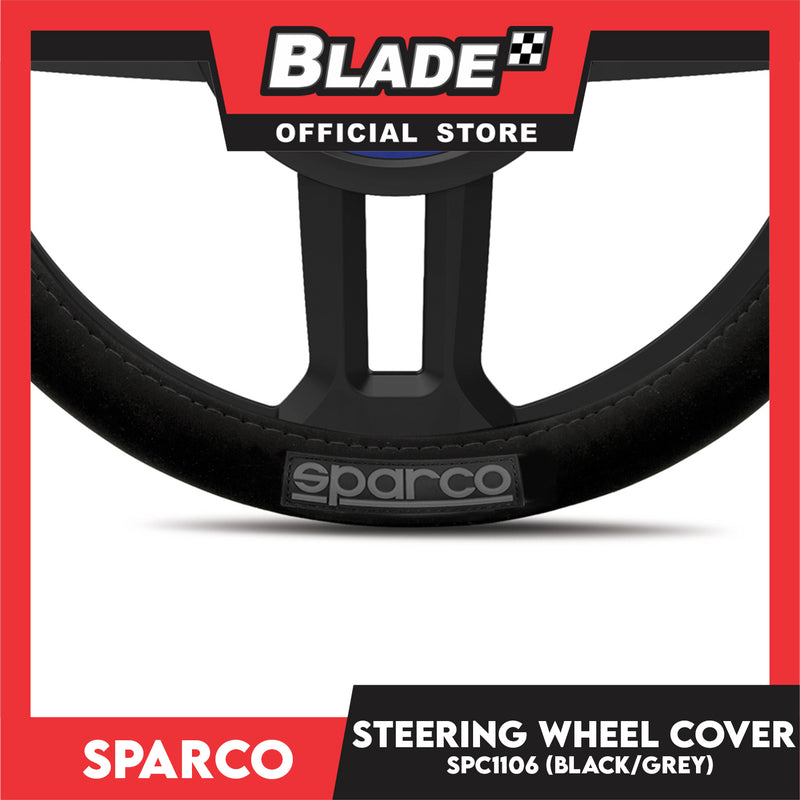 Sparco Steering Wheel Cover SPC1106 (Black) for Toyota, Mitsubishi, Honda, Hyundai, Ford, Nissan, Suzuki, Isuzu, Kia, MG and more
