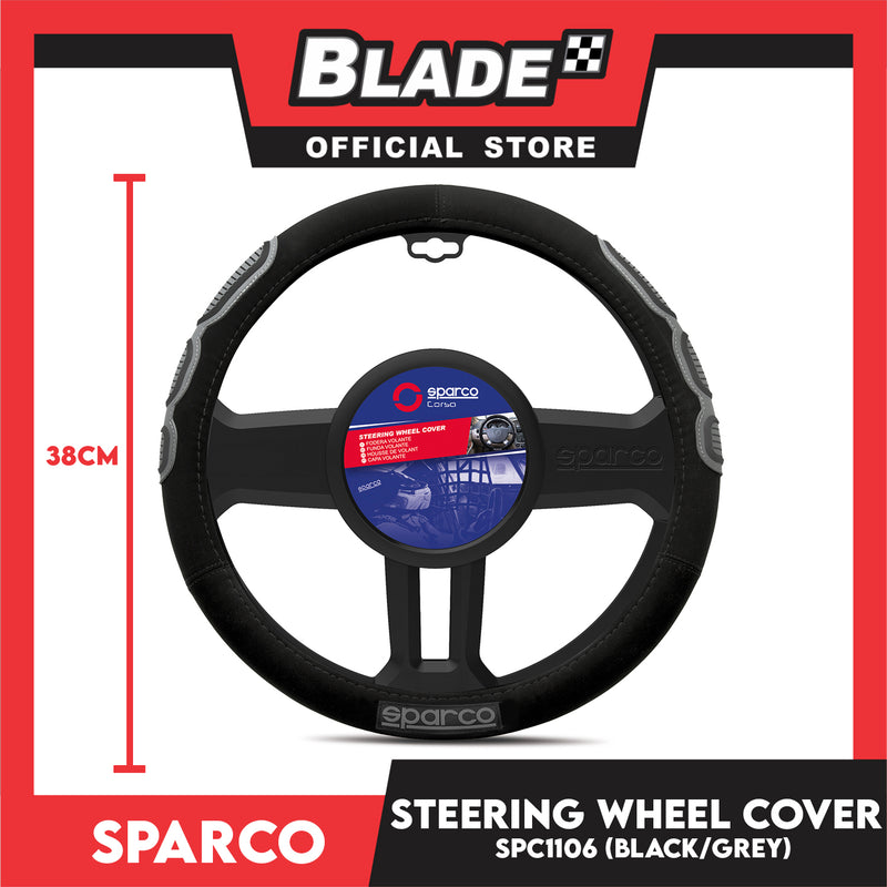 Sparco Steering Wheel Cover SPC1106 (Black) for Toyota, Mitsubishi, Honda, Hyundai, Ford, Nissan, Suzuki, Isuzu, Kia, MG and more