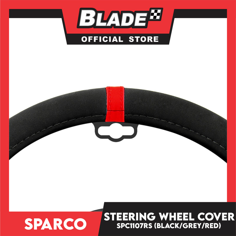 Sparco Steering Wheel Cover SPC1107RS (Black/Red) for Toyota, Mitsubishi, Honda, Hyundai, Ford, Nissan, Suzuki, Isuzu, Kia, MG and more