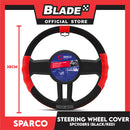 Sparco Steering Wheel Cover SPC1108RS (Black/Red) for Toyota, Mitsubishi, Honda, Hyundai, Ford, Nissan, Suzuki, Isuzu, Kia, MG and more