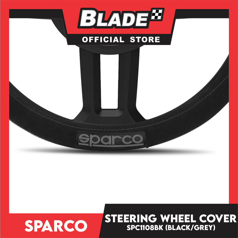 Sparco Steering Wheel Cover SPC1108BK (Black) for Toyota, Mitsubishi, Honda, Hyundai, Ford, Nissan, Suzuki, Isuzu, Kia, MG and more