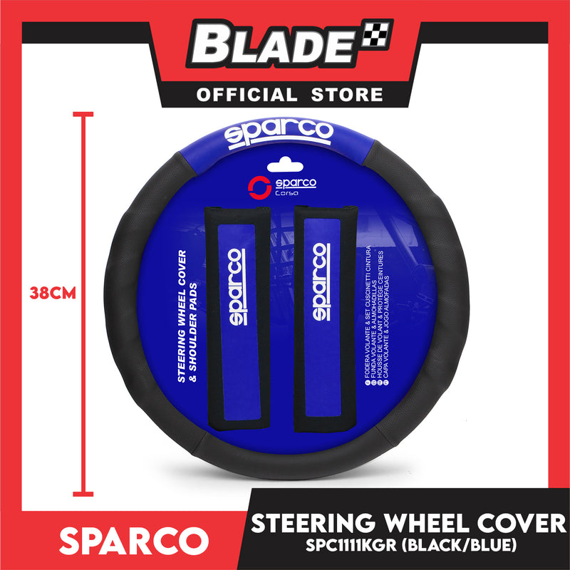 Sparco Steering Wheel Cover and Shoulder Pads SPC1111KAZ for Toyota, Mitsubishi, Honda, Hyundai, Ford, Nissan, Suzuki, Isuzu, Kia, MG and more