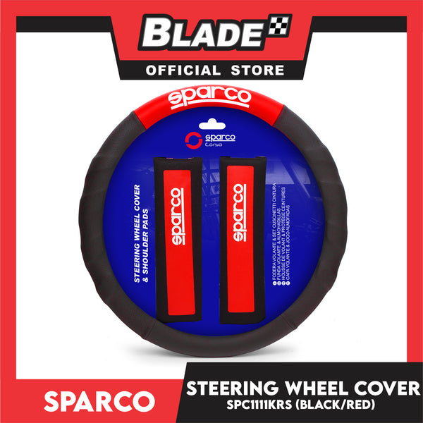 Sparco Steering Wheel Cover and Shoulder Pads SPC1111KRS for Toyota, Mitsubishi, Honda, Hyundai, Ford, Nissan, Suzuki, Isuzu, Kia, MG and more