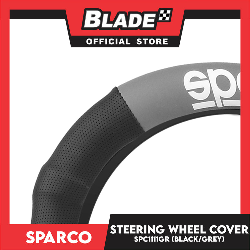 Sparco Steering Wheel Cover SPC1111GR (Black/Gray) for Toyota, Mitsubishi, Honda, Hyundai, Ford, Nissan, Suzuki, Isuzu, Kia, MG and more