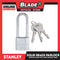 Stanley Solid Brass Padlock Chrome Plated with Long Shackle 30mm Heavy Duty Security Chrome Padlock