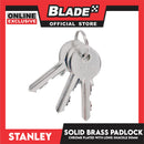 Stanley Solid Brass Padlock Chrome Plated with Long Shackle 50mm Heavy Duty Security Chrome Padlock