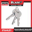 Stanley Solid Brass Padlock Chrome Plated with Standard Shakle 30mm Heavy Duty Security Padlock