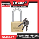 Stanley Solid Brass Long Padlock with Long Shackle 30mm Heavy Duty Security Padlock Long