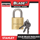 Stanley Solid Brass Padlock with Standard Shakle 20mm Heavy Duty Security Padlock