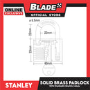 Stanley Solid Brass Padlock with Standard Shakle 40mm Heavy Duty Security Padlock