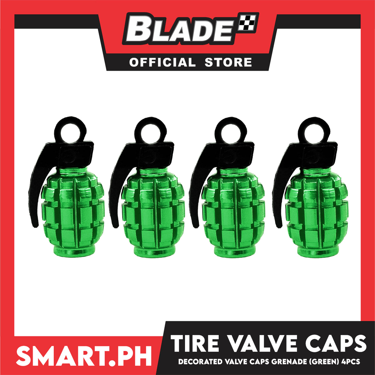 Tire Valve Cap 4pcs Granade Green