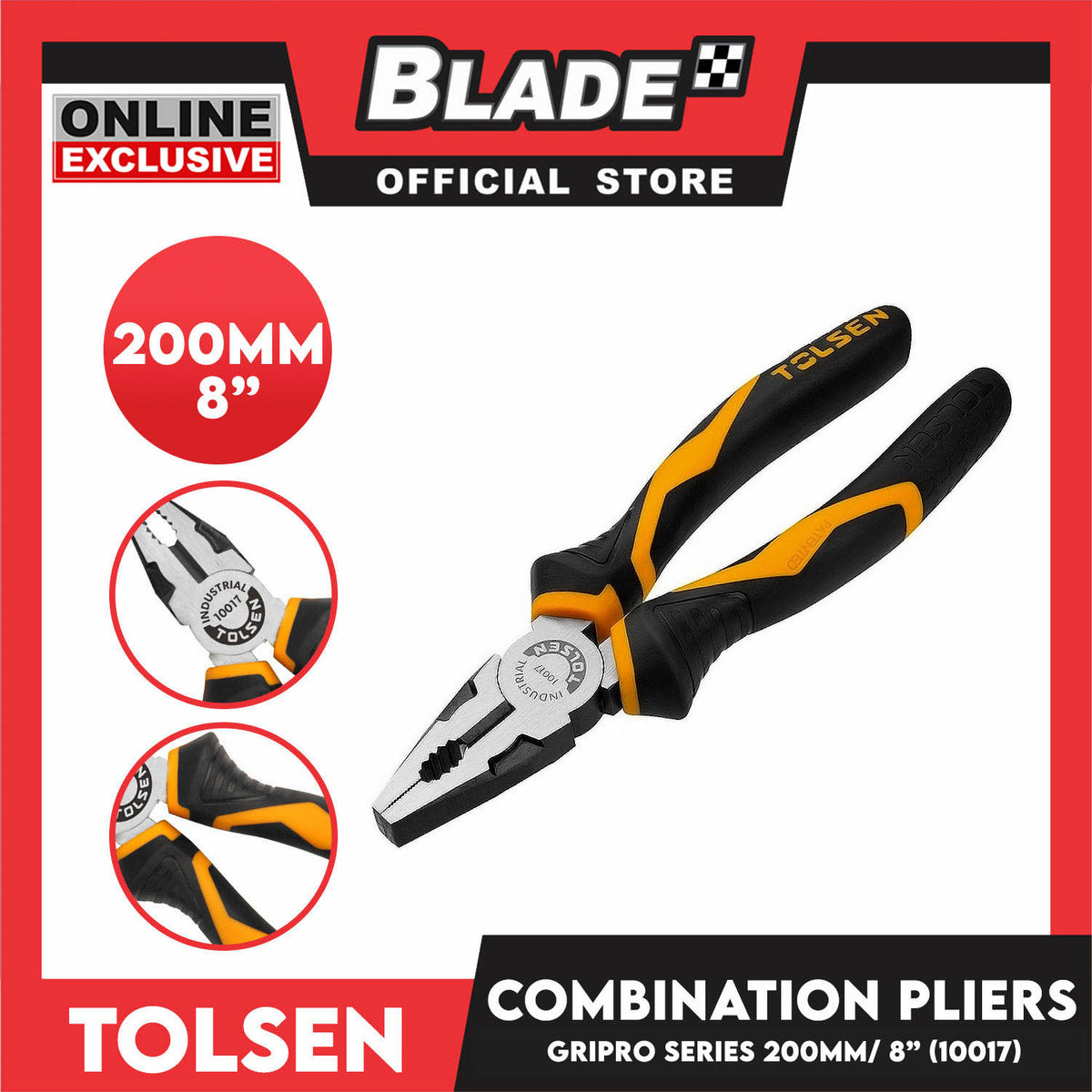 Tolsen Combination Pliers 200mm 8'' (Industrial) 10017