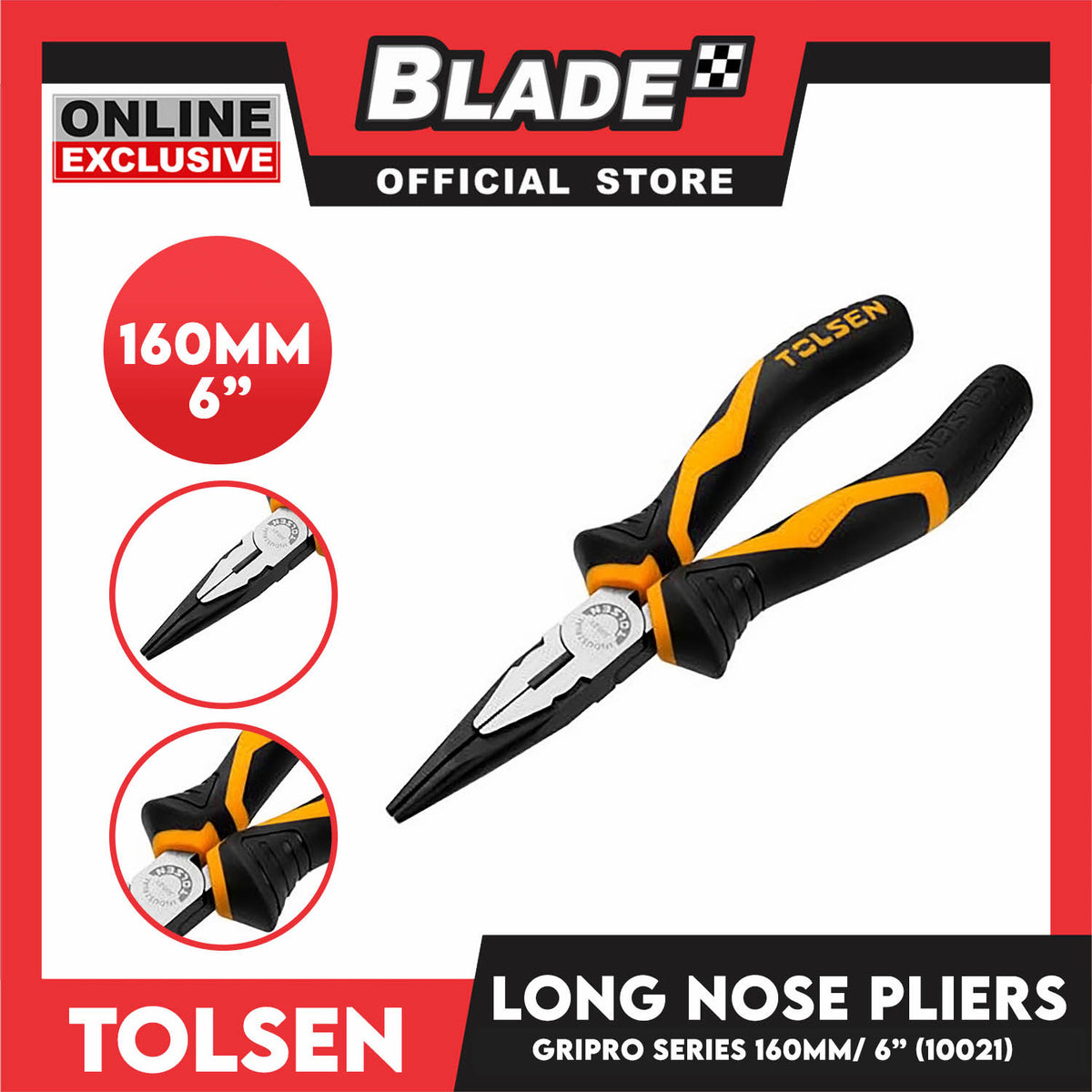 Tolsen Long Nose Plier 160mm 6'' (Industrial) 10021