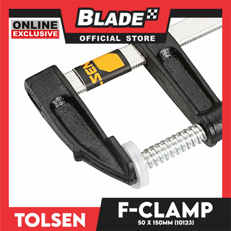 Tolsen 50x150mm F-Clamp with Rubber Grip and Pad Protector 10123