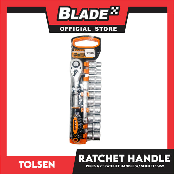Tolsen 12pcs 1/2 Ratchet Handle with Socket Sets 15152