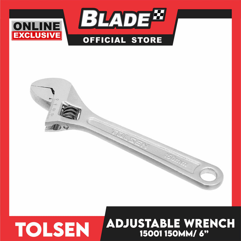 Tolsen 150mm 6'' Adjustable Wrench with Metric Scale Marked 15001