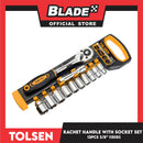 Tolsen 12PCS 3/8 Ratchet Handle with Socket Set 15151