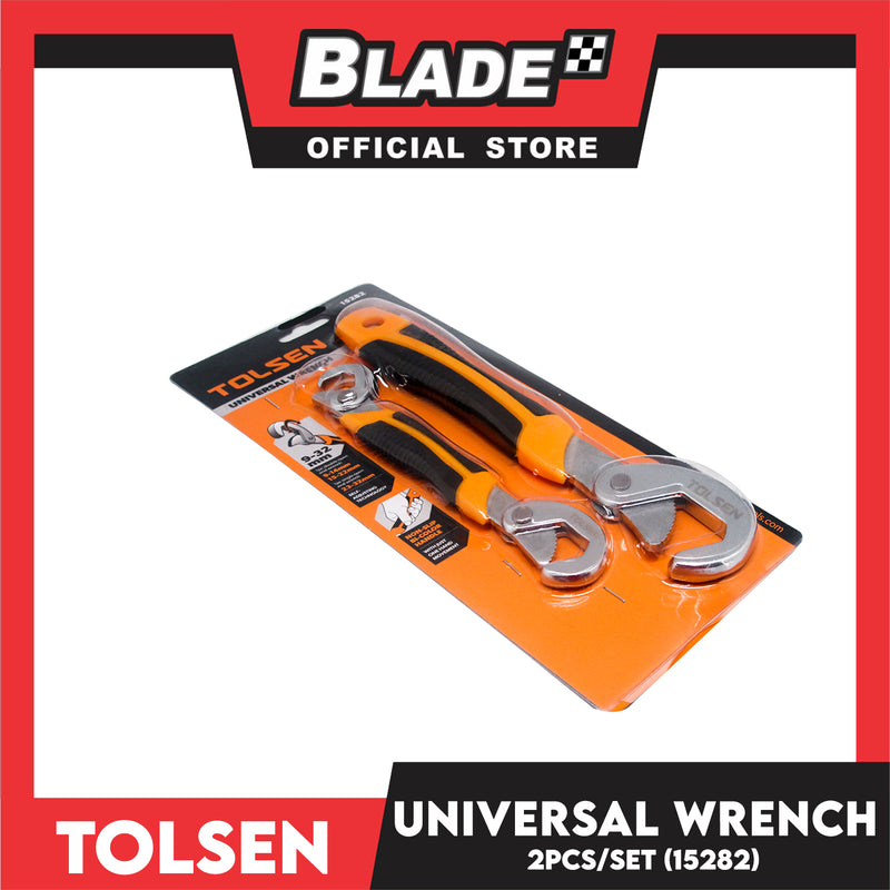 Tolsen 2pcs Universal Wrench Single and Double Open End Wrench 15282