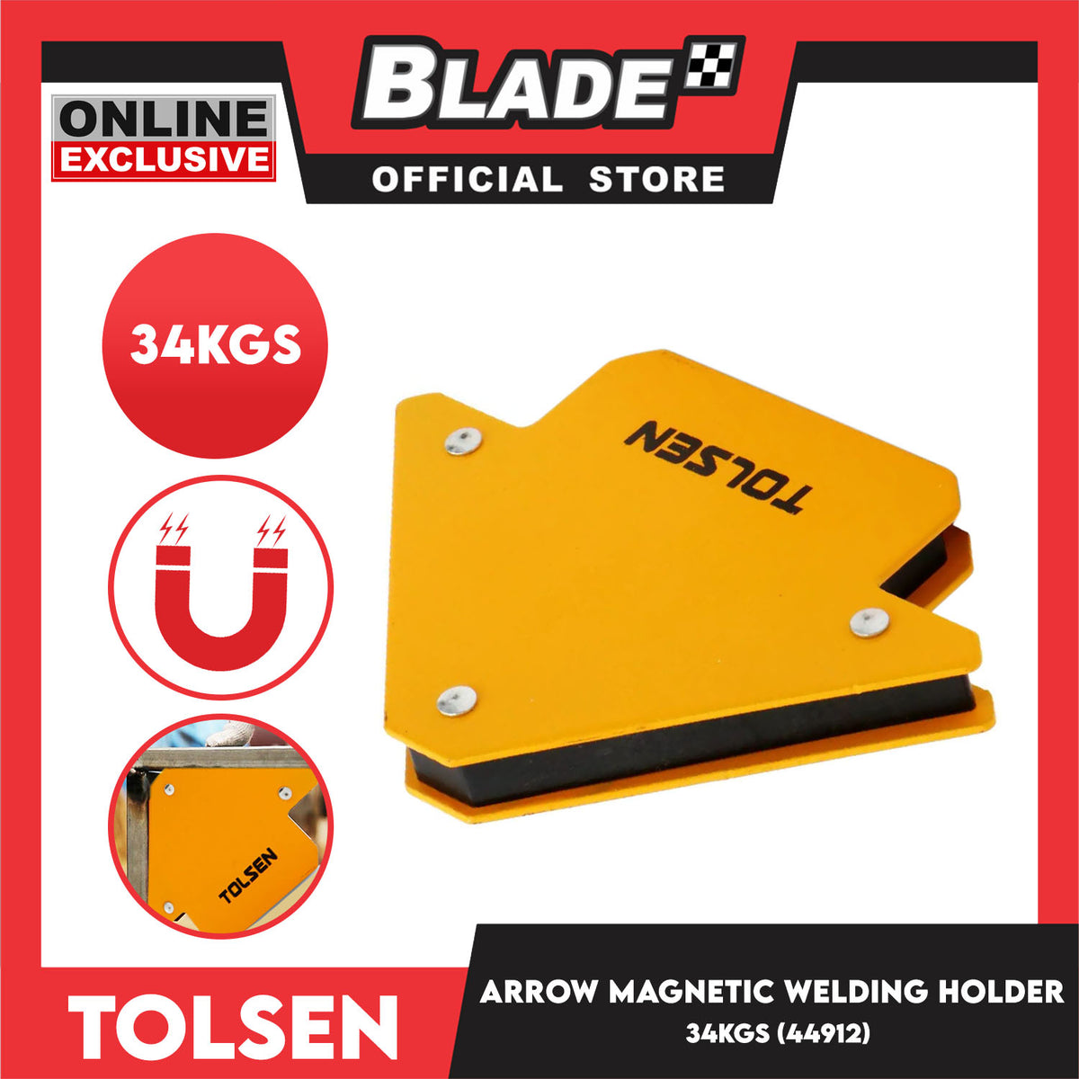 Tolsen 44912 Arrow Magnetic Welding Holder 75 lbs