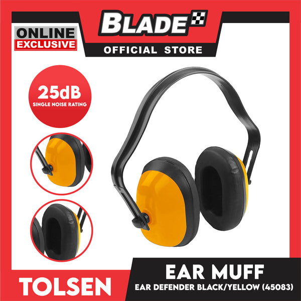 Tolsen 45083 Ear Muff Hearing Protector (Black and Yellow)