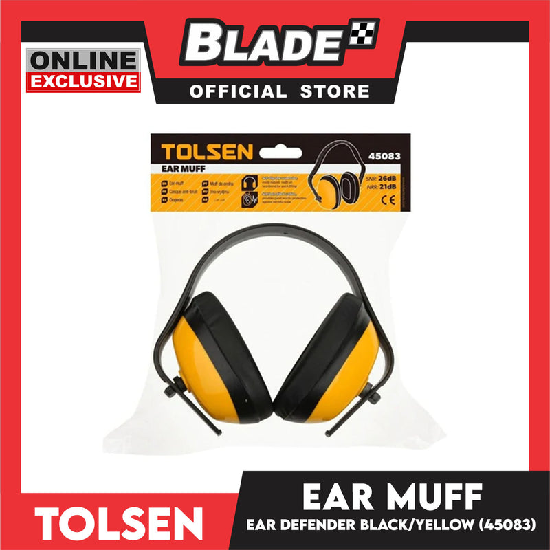 Tolsen 45083 Ear Muff Hearing Protector (Black and Yellow)