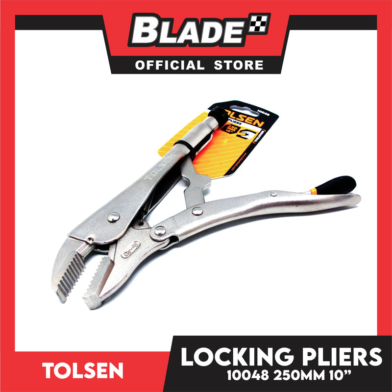 Tolsen Locking Pliers Vise Grip Flat 250mm, 10' ' 50mm Industrial Series 10048